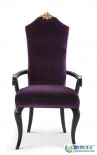 新古典酒店家具——FD130餐椅 噴黑色鋼琴漆與進口面料的完美融合